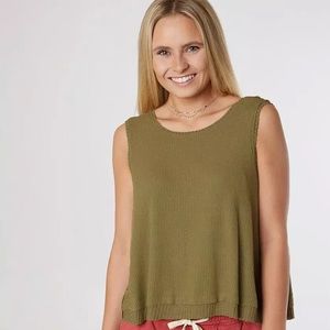 XS Free People Green New Love Tank top